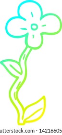 cold gradient line drawing of a cartoon flower pot
