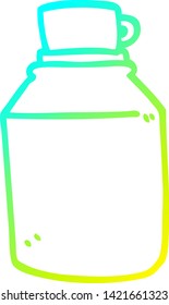 cold gradient line drawing of a cartoon hot drinks flask