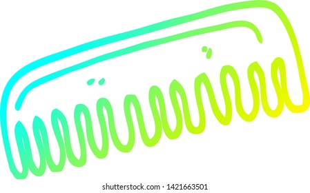 cold gradient line drawing of a cartoon hair comb