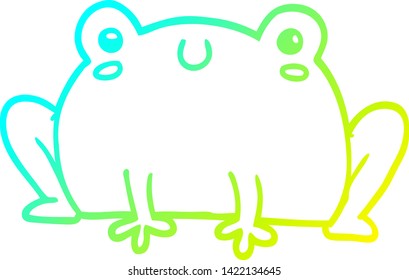 cold gradient line drawing of a cartoon frog