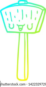 cold gradient line drawing of a cartoon mallet