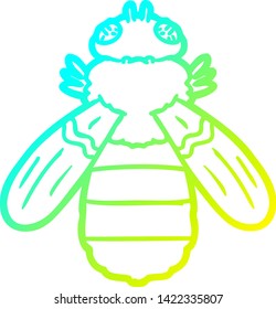 cold gradient line drawing of a cartoon bee