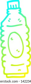 cold gradient line drawing of a cartoon drinks bottle