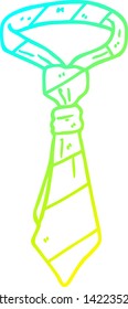 dibujo de línea de gradiente frío de una corbata de oficina de dibujos animados