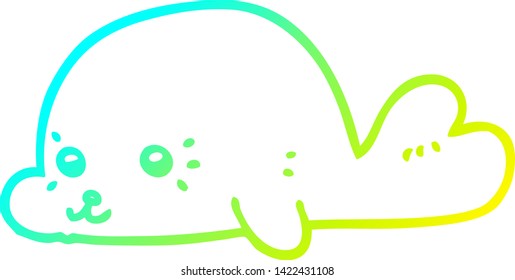 dibujo de línea de gradiente frío de un foco de bebé de dibujos animados