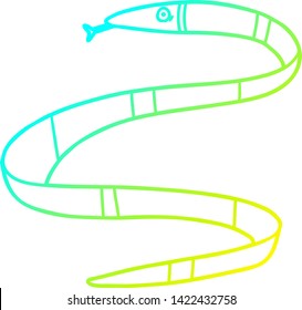 cold gradient line drawing of a cartoon sea snake