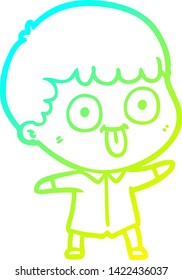 cold gradient line drawing of a cartoon man staring