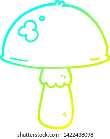 cold gradient line drawing of a cartoon mushroom