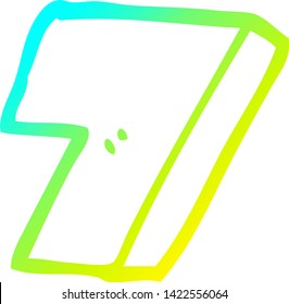 cold gradient line drawing of a cartoon number seven