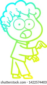 cold gradient line drawing of a cartoon man gasping in surprise