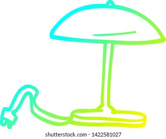 cold gradient line drawing of a cartoon lamp