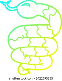 cold gradient line drawing of a cartoon snake