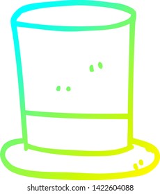 cold gradient line drawing of a cartoon top hat