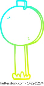 dibujo de línea de degradado frío de un símbolo de carretera de dibujos animados