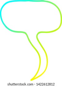 cold gradient line drawing of a cartoon speech bubble