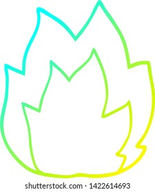 desenho de linha de gradiente frio de uma explosão de fogo de desenho animado