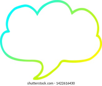cold gradient line drawing of a cartoon expression bubble