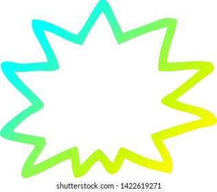 dibujo de línea de degradado frío de una explosión de dibujos animados