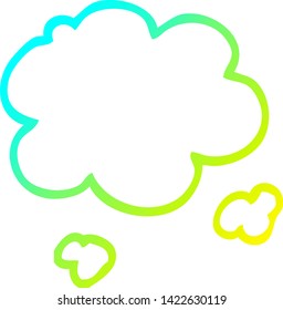 cold gradient line drawing of a cartoon cloud