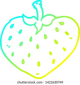 cold gradient line drawing of a cartoon strawberry