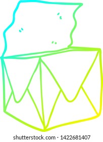 dibujo de línea de degradado frío de un paquete de dibujos animados
