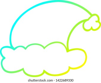 cold gradient line drawing of a cartoon christmas hats