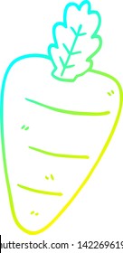 cold gradient line drawing of a cartoon carrot