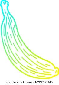 dibujo de línea de degradado frío de una caricatura banana amarilla