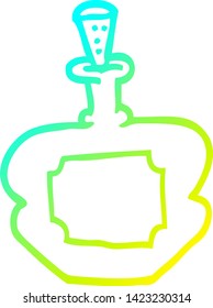 cold gradient line drawing of a cartoon perfume bottle