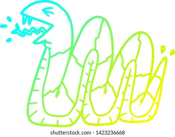 cold gradient line drawing of a cartoon hissing snake