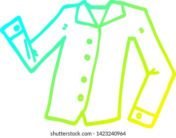 cold gradient line drawing of a cartoon work shirt
