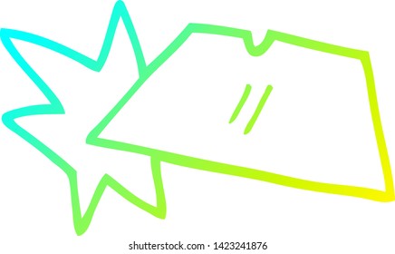 cold gradient line drawing of a cartoon shiny razorblades