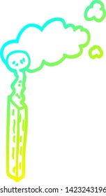 desenho de linha de gradiente frio de uma correspondência de desenho animado