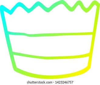 cold gradient line drawing of a cartoon muffin pot