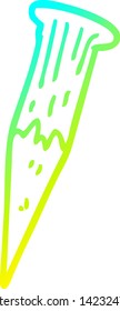 cold gradient line drawing of a cartoon bloody vampire stake
