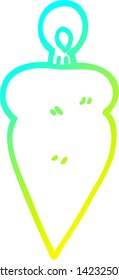 cold gradient line drawing of a cartoon christmas bauble