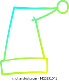 cold gradient line drawing of a cartoon elf hat