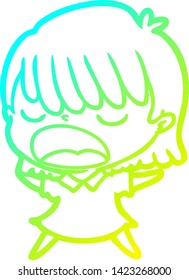 dibujo de una caricatura de una mujer hablando fuerte