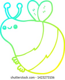 cold gradient line drawing of a cartoon bee