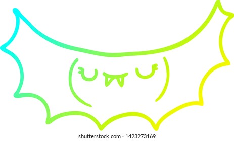 cold gradient line drawing of a cartoon vampire bat