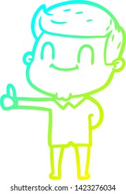 dibujo de línea de degradado frío de un hombre amigo de la caricatura