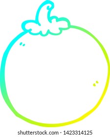 cold gradient line drawing of a cartoon tomato