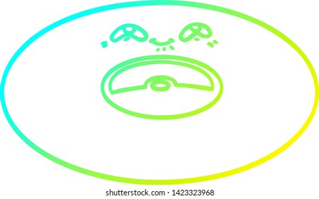 cold gradient line drawing of a cartoon old vinyl record