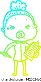dibujo de una vieja caricatura con gradiente frío