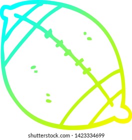 dibujo de línea de gradiente frío de un futbol de dibujos animados
