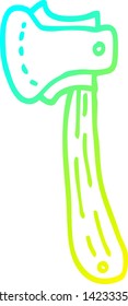 cold gradient line drawing of a cartoon long axe