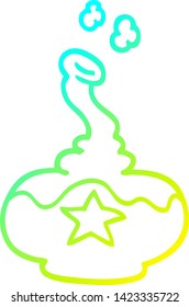 cold gradient line drawing of a cartoon potion