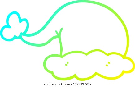 cold gradient line drawing of a cartoon elf hat