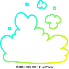cold gradient line drawing of a cartoon cloud