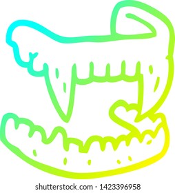 dibujo de línea de degradado frío de un colgador de halloween de dibujos animados